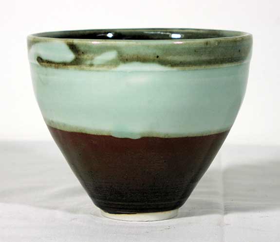 Temoku and Celadon Bowl by Nora Thompson